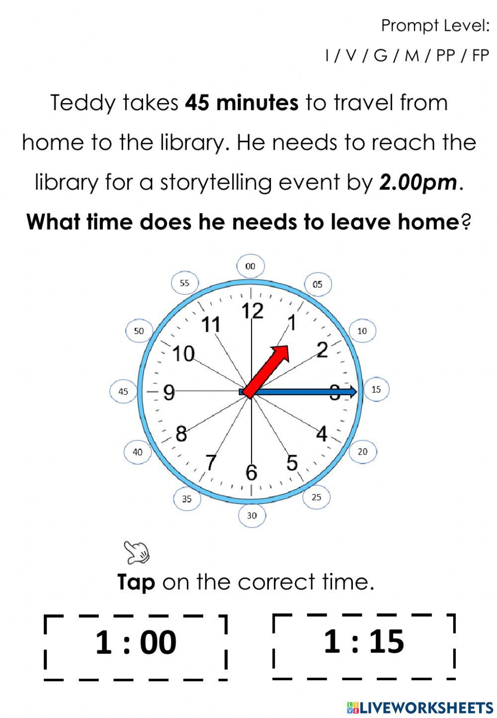 Telling Time to 15 Minutes