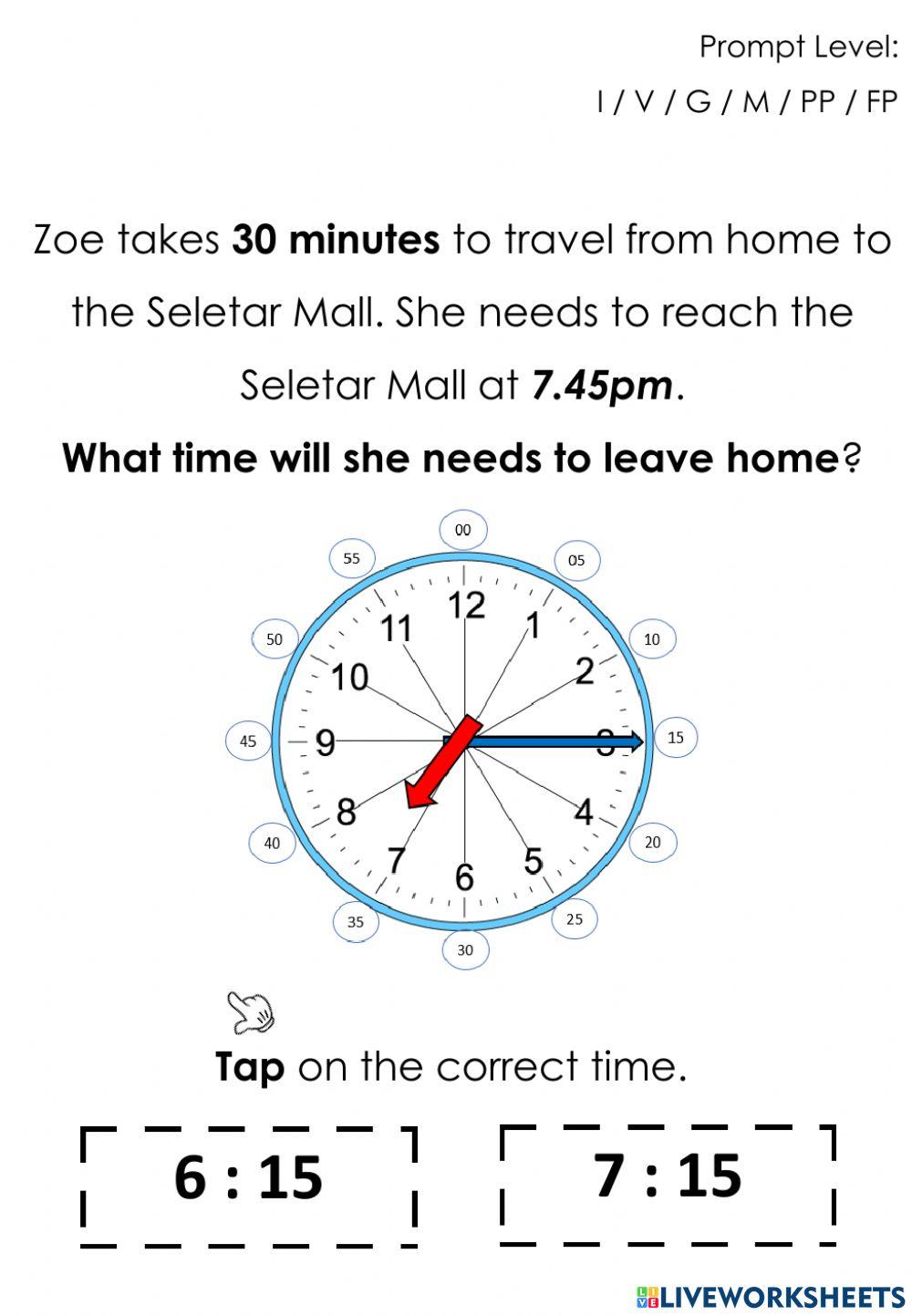 Telling Time to 15 Minutes