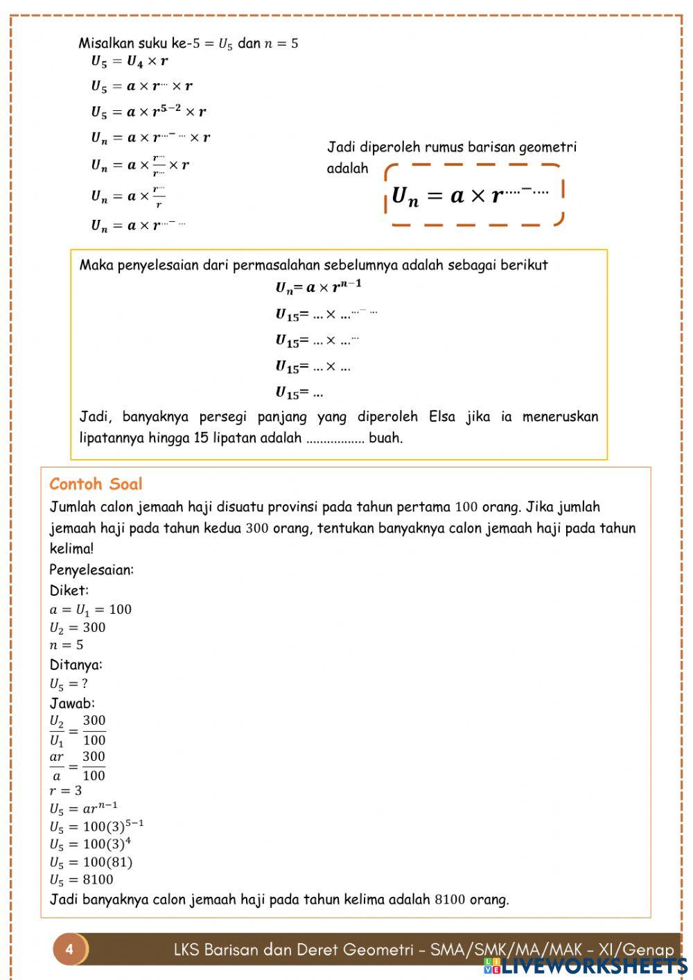 LKS1 PBL Barisan Geometri
