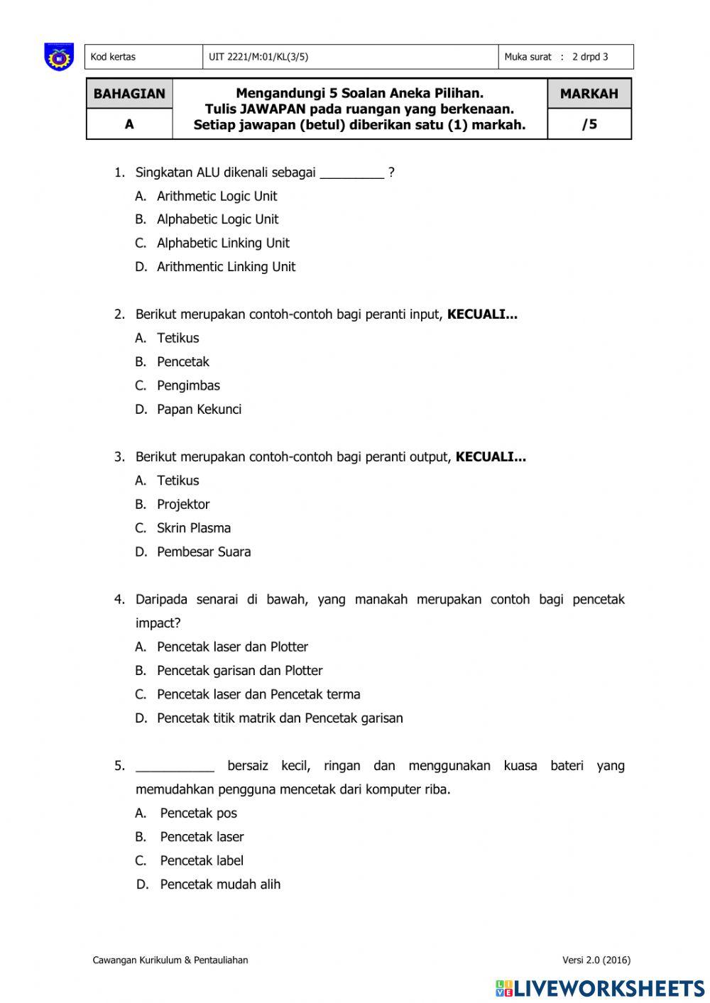 Kerja Lapangan Pengenalan Perkakasan Komputer