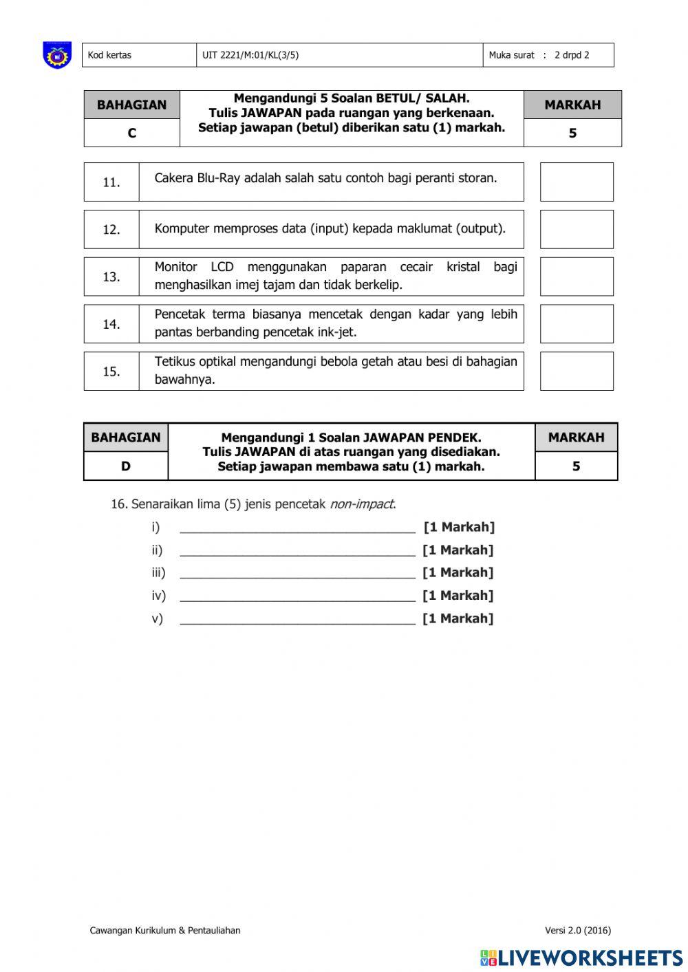 Kerja Lapangan Pengenalan Perkakasan Komputer 2