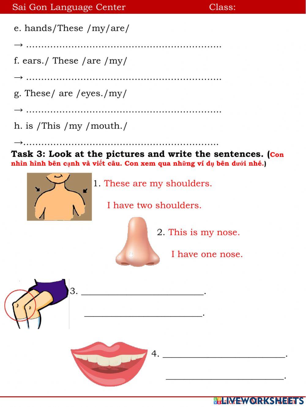 This is my nose! exercise Live Worksheets
