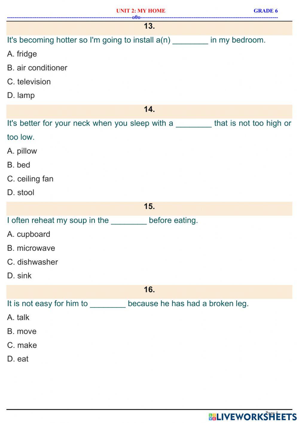English 6.1 - unit 2 - vocabulary 1