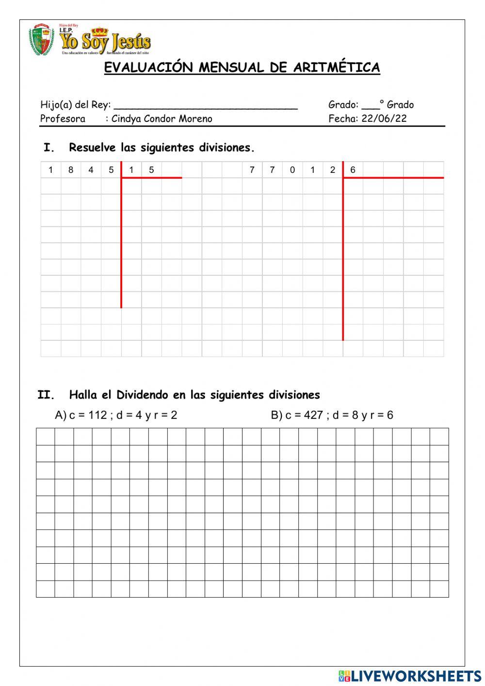 Evaluación de aritmética