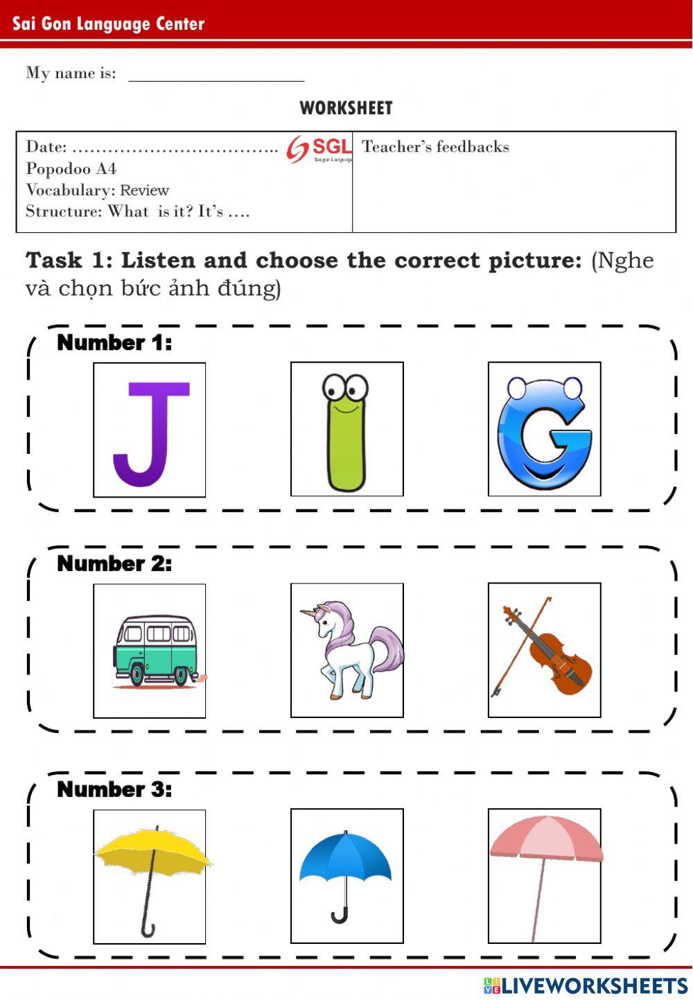 PPD A4 - Unicorn, Umbrella, Van, Violin