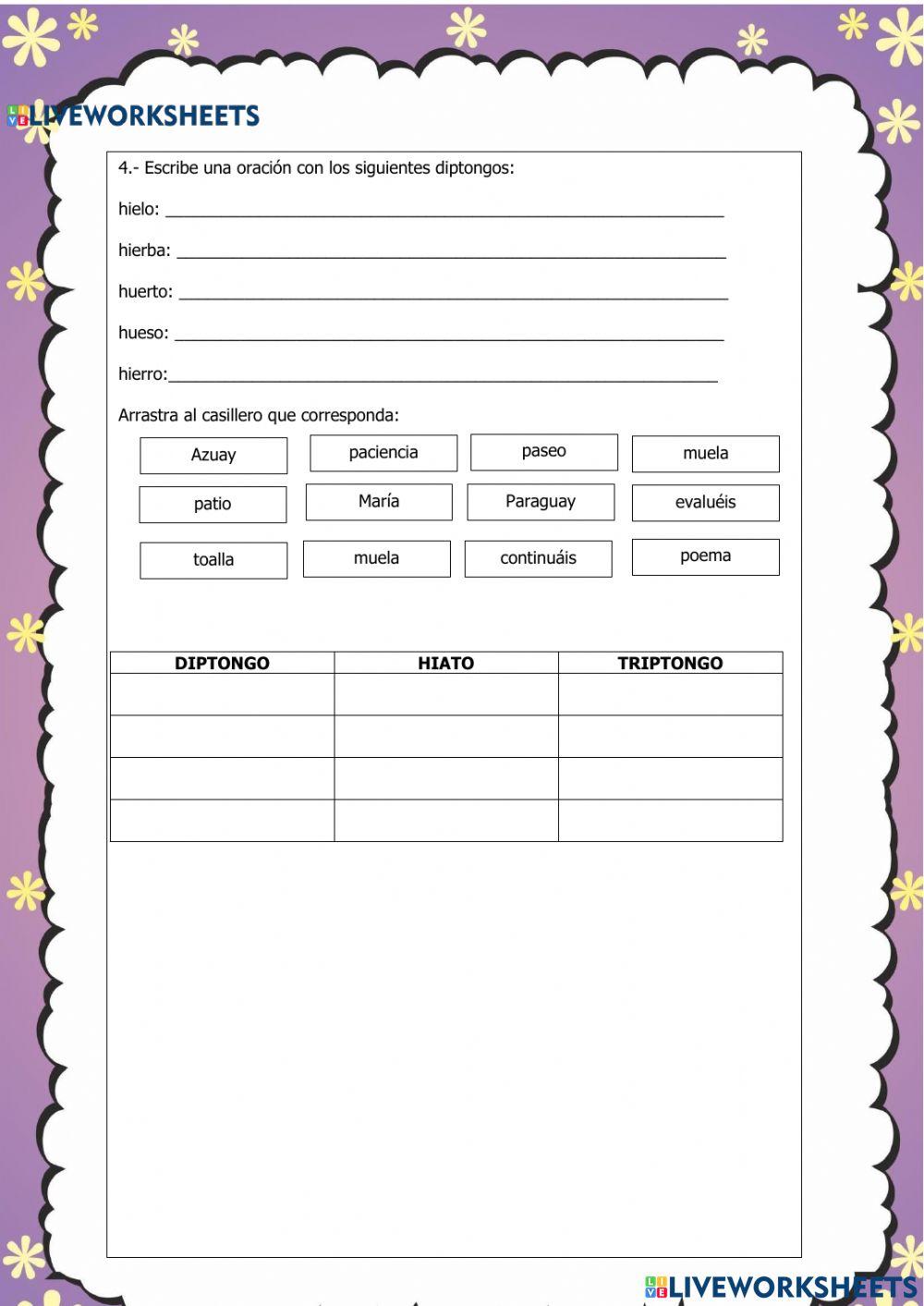 Diptongos, Hiatos y Triptongos