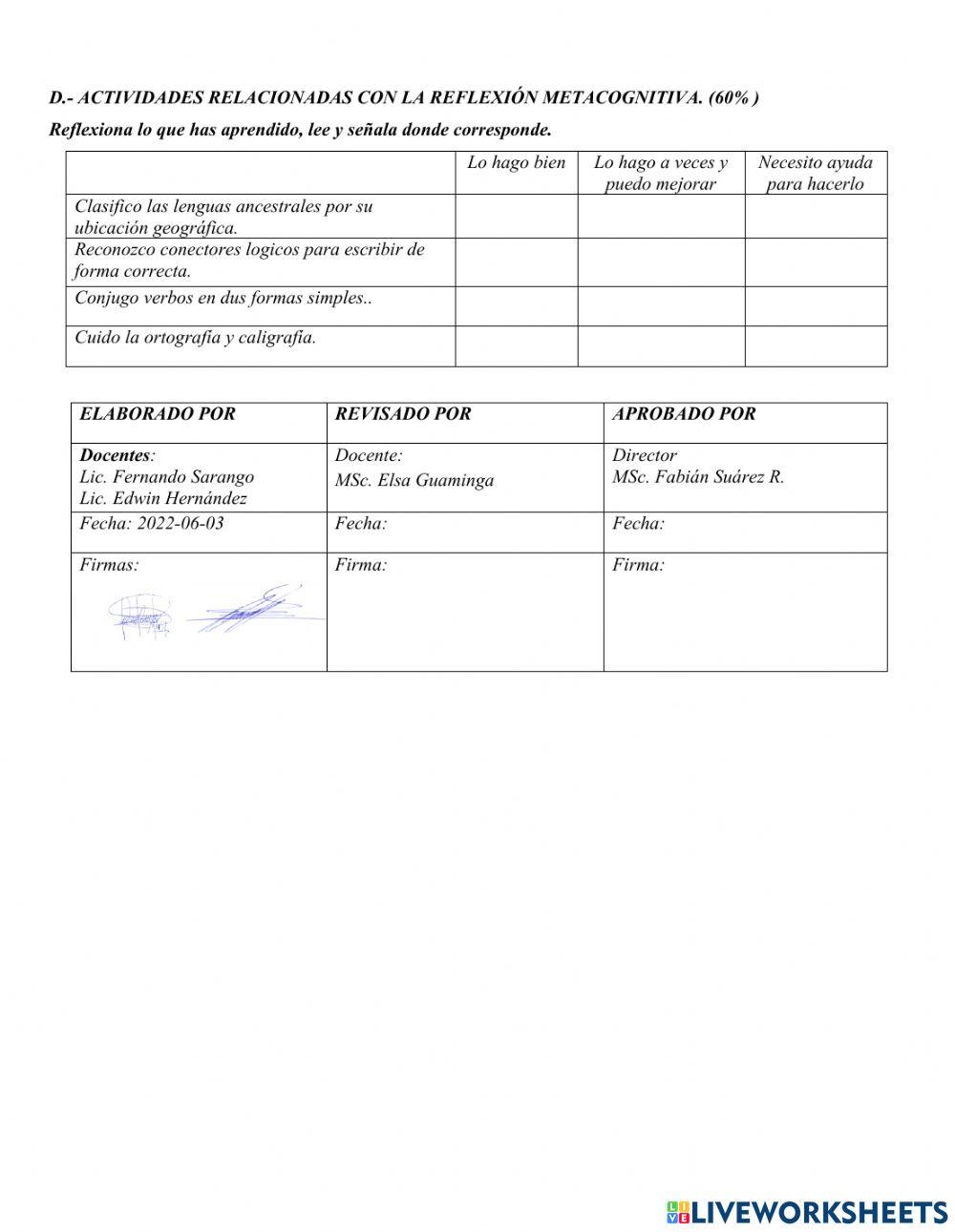 Examen Lengua y Literatura Quintos años 2022