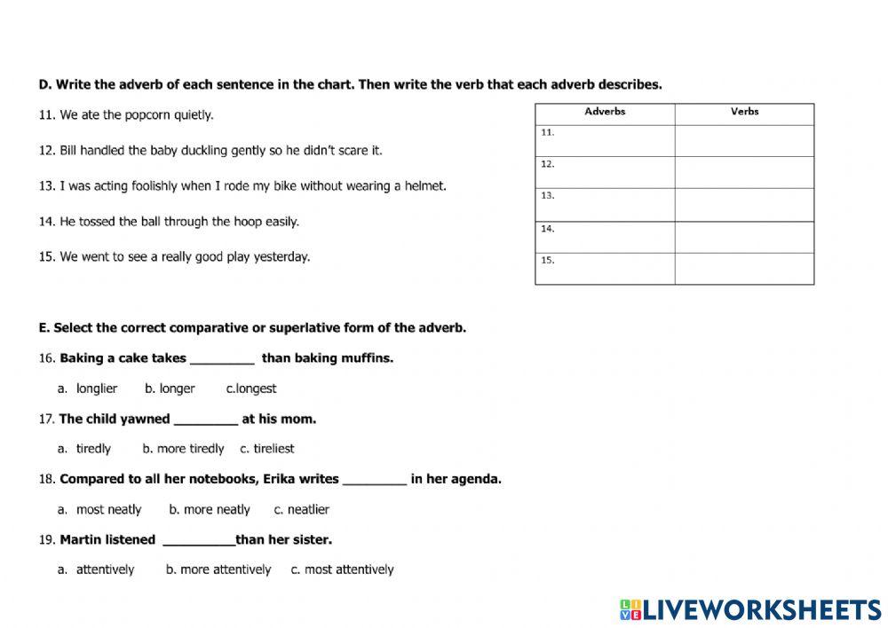 3rd Grammar Exam- Period V