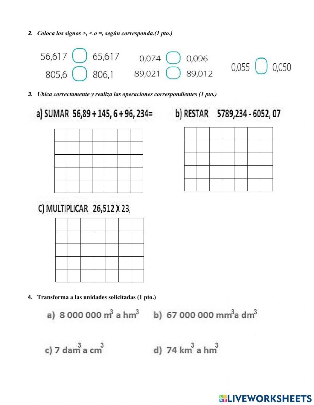 Examen de Matemática Quinto año 2022