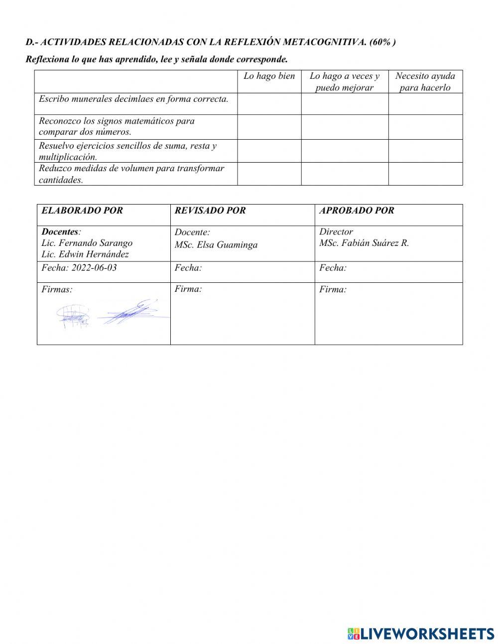 Examen de Matemática Quinto año 2022