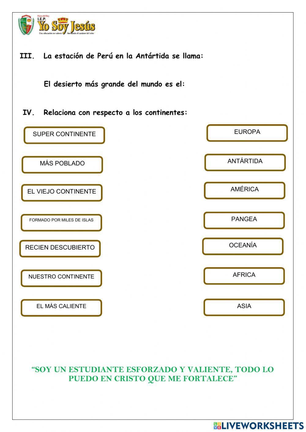 Evaluación de geografía