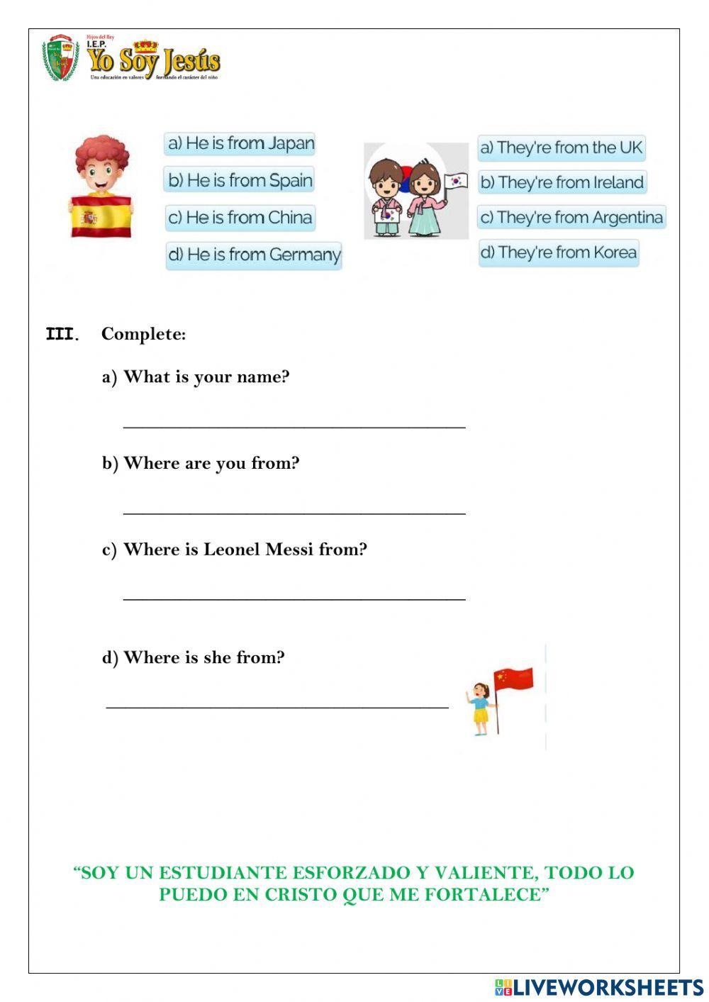 Evaluación de ingles