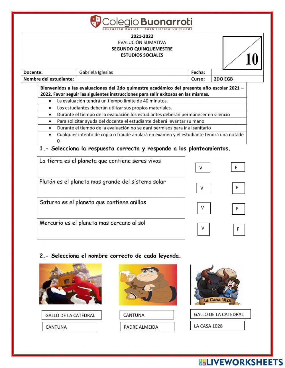 Evalaucion quimestral