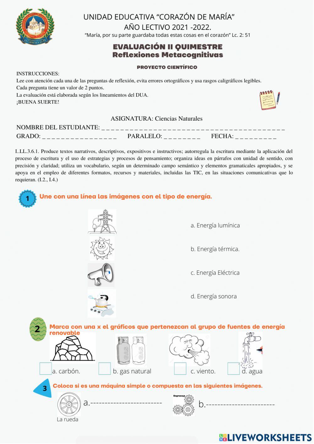 Examen quimestral CCNN