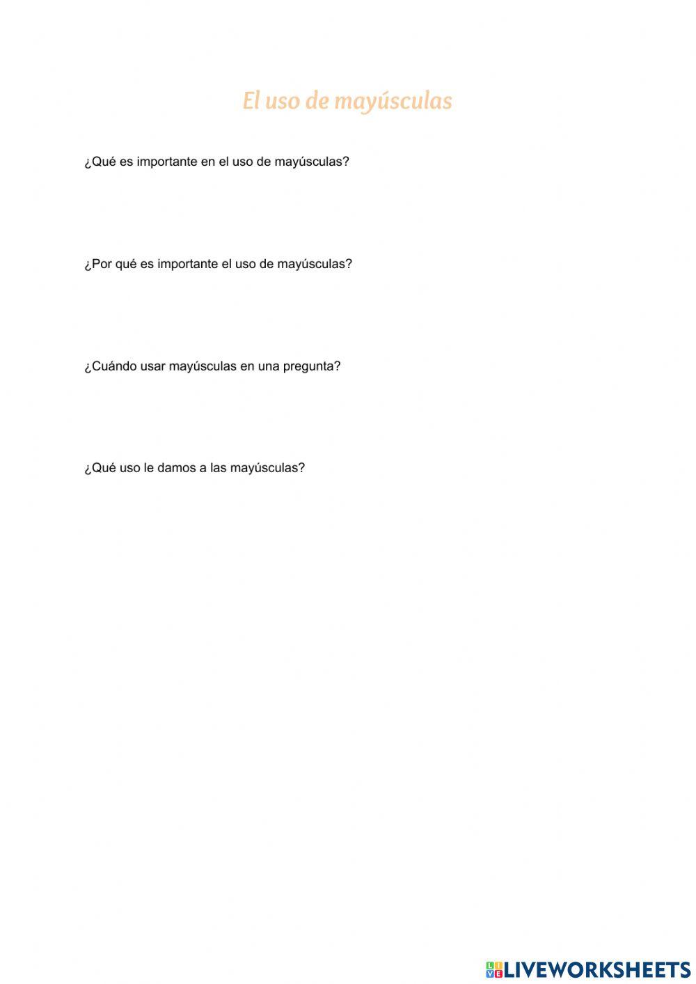 El uso de mayúsculas