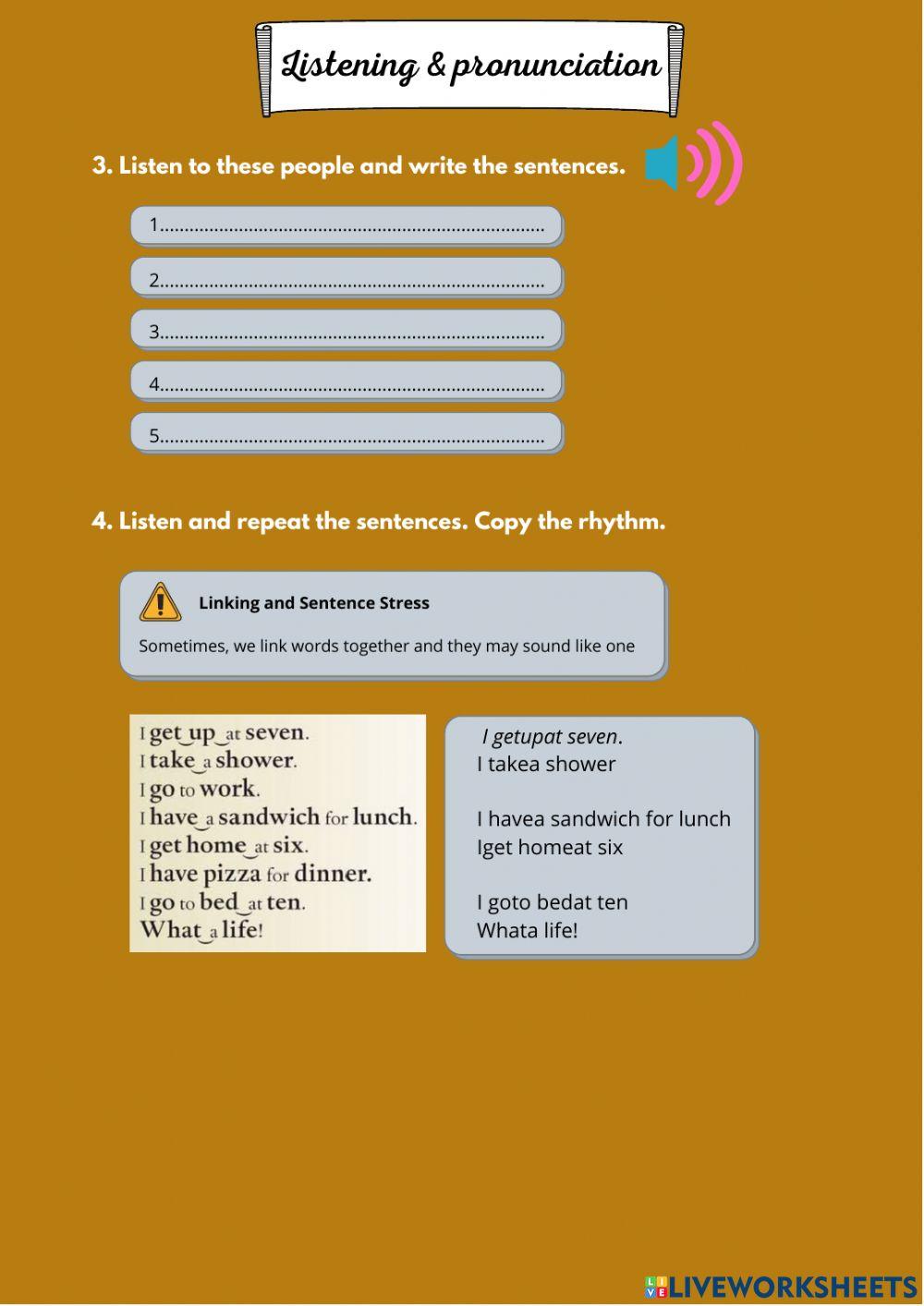 Time expressions - Linking Stress