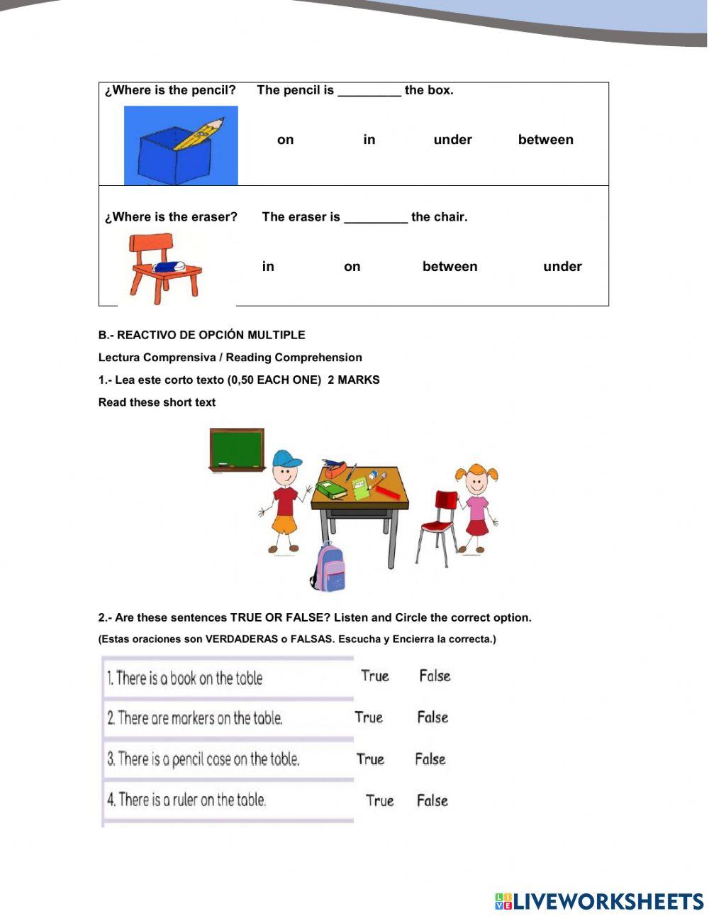 4 a - b nee englisth test