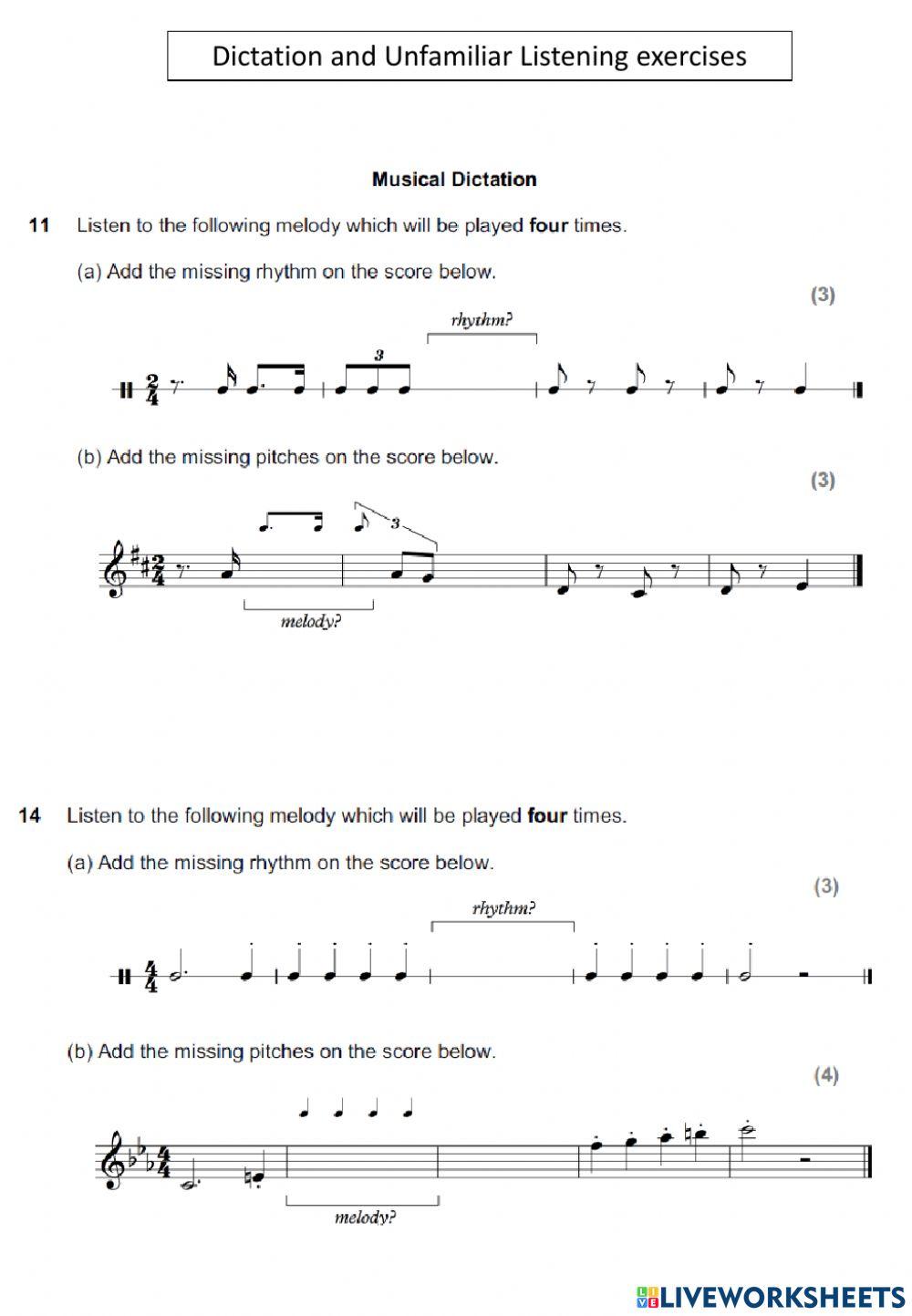 Dictation and Unfamiliar Listening