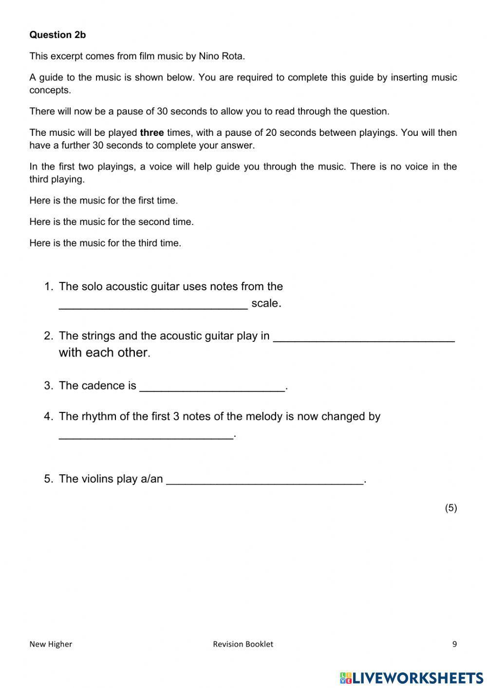 Higher q 2 practice questions