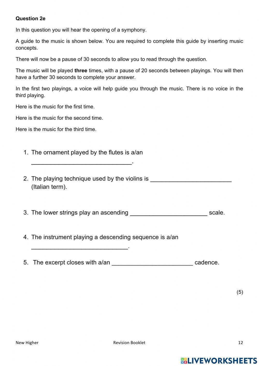 Higher q 2 practice questions