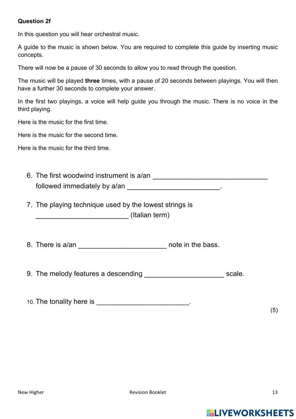 Higher q 2 practice questions