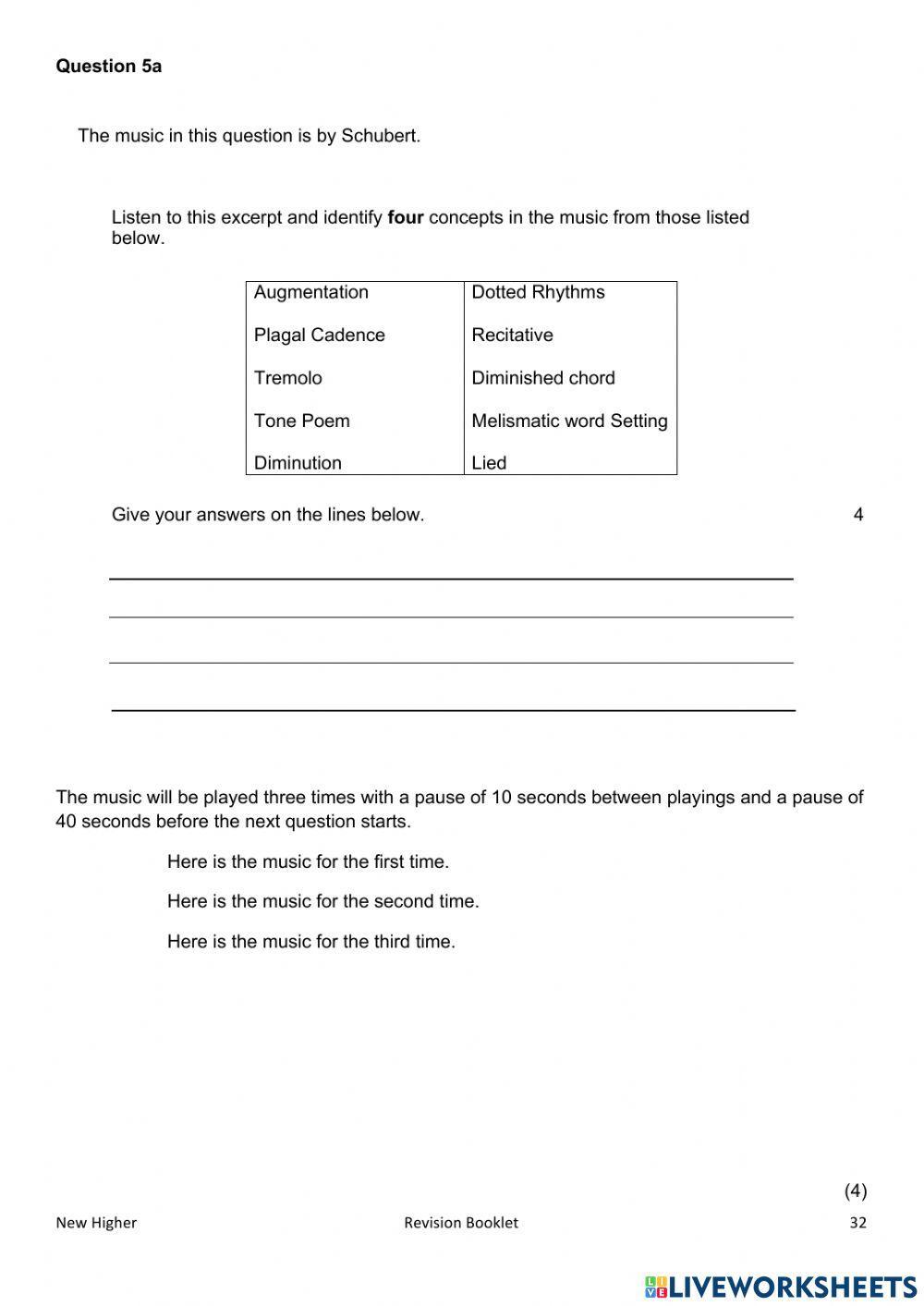 Higher q 5 practice questions