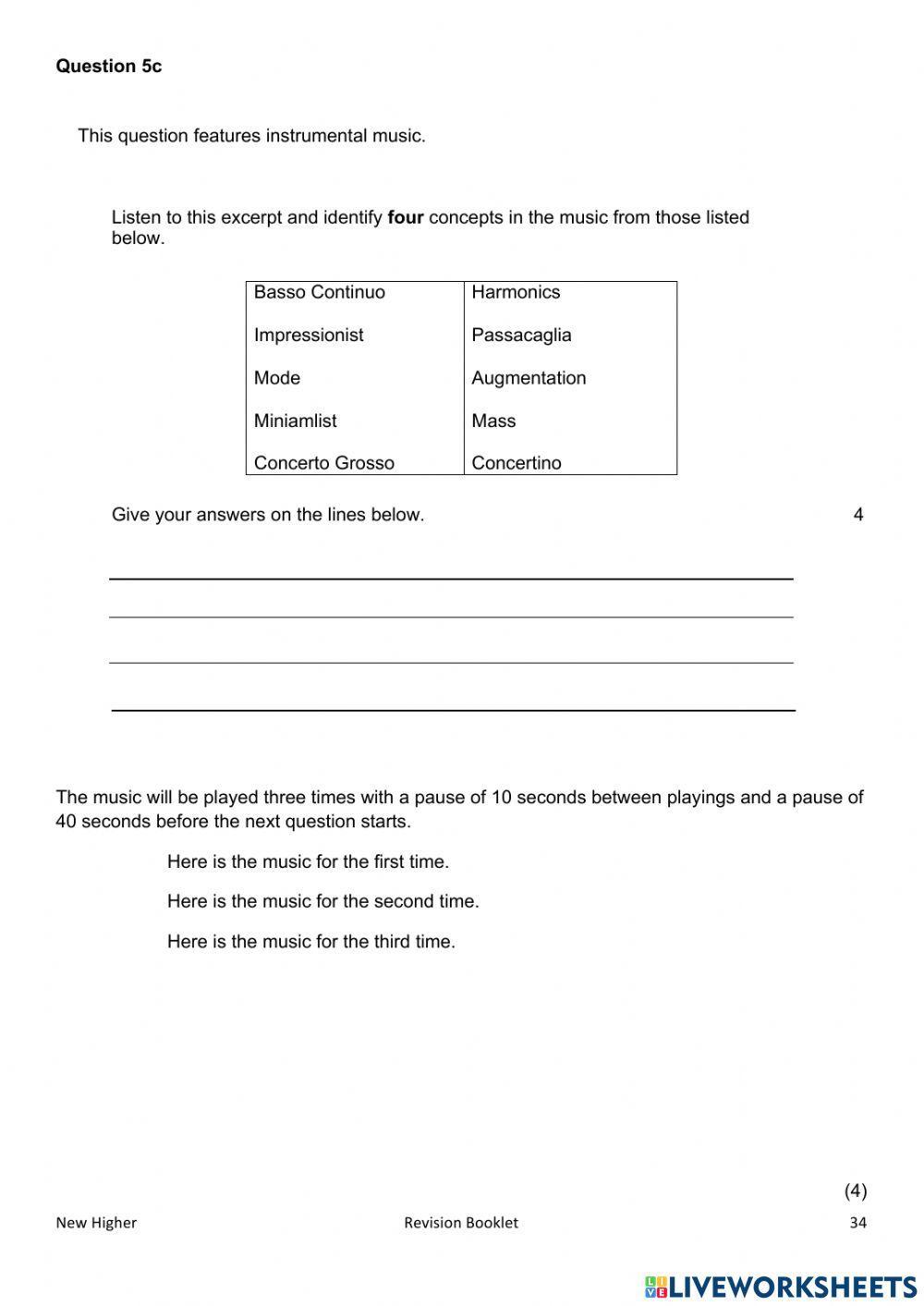 Higher q 5 practice questions