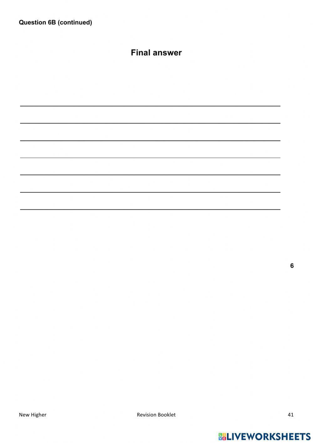 Higher q 6 practice questions