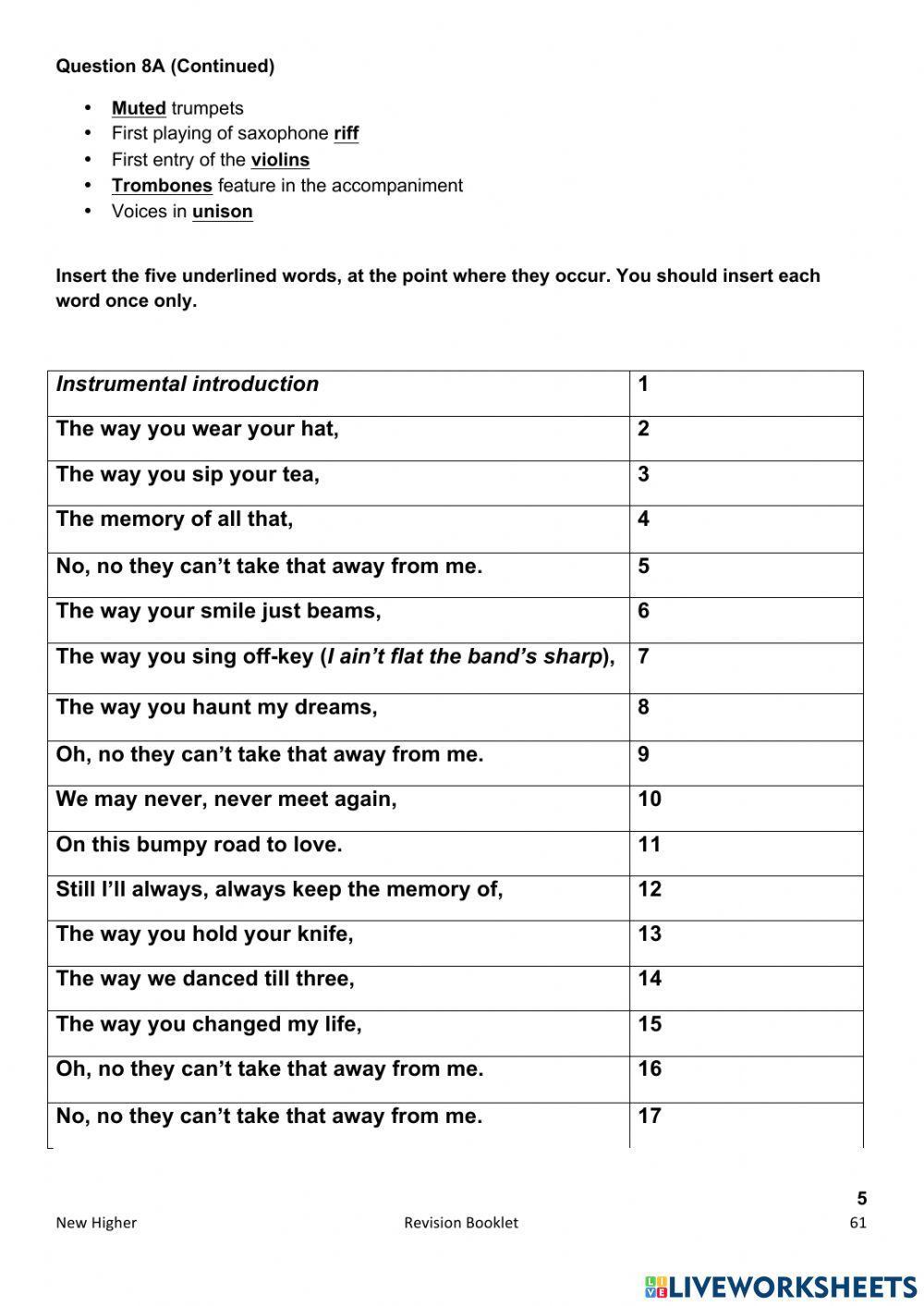 Higher Practice Questions 8