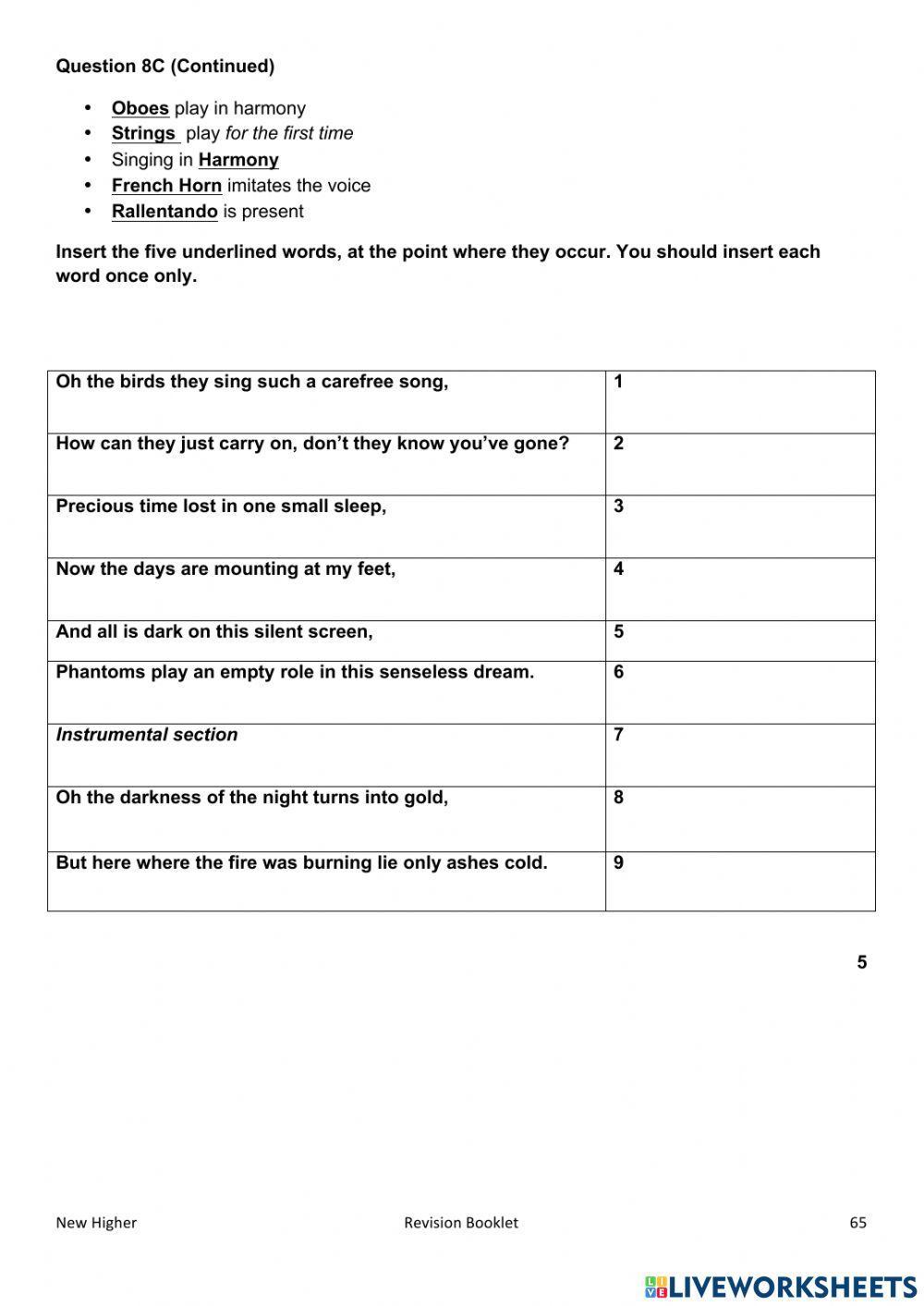 Higher Practice Questions 8