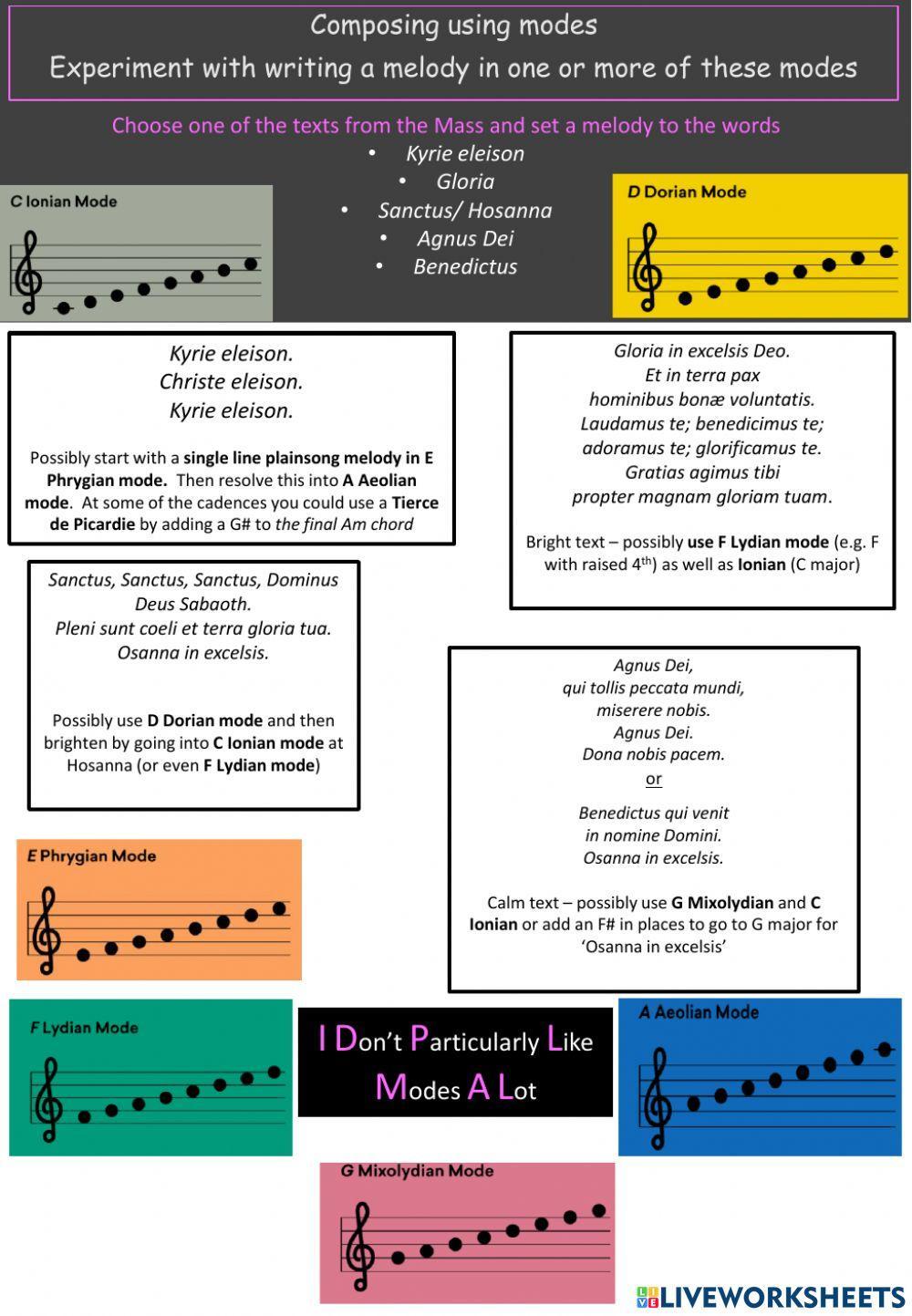 Higher- Adv Higher Composing with Modes