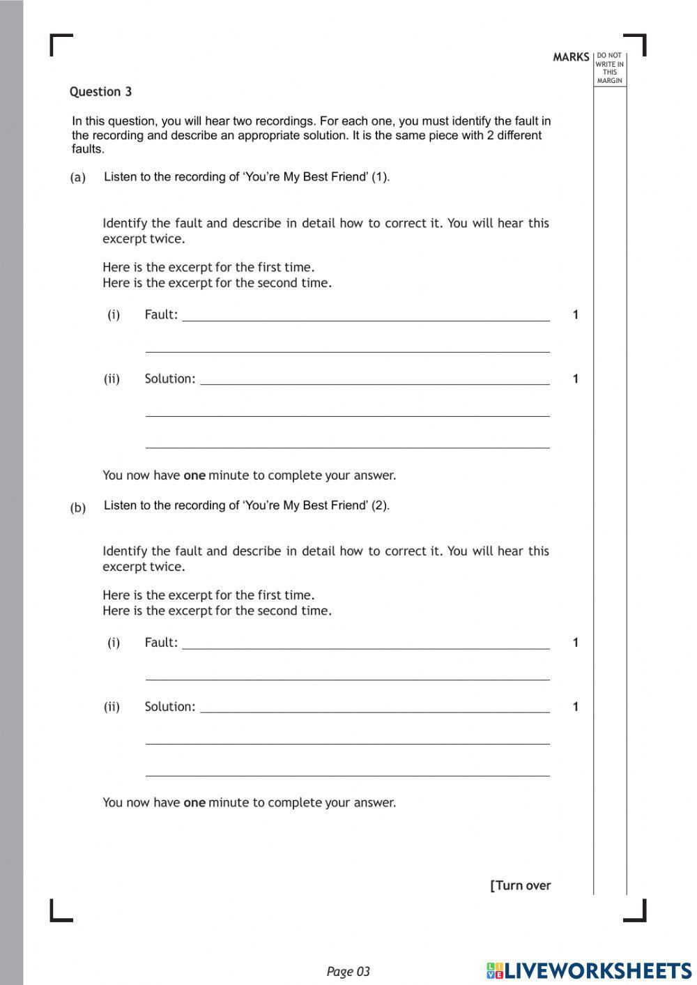 Higher Tech Queen listening paper