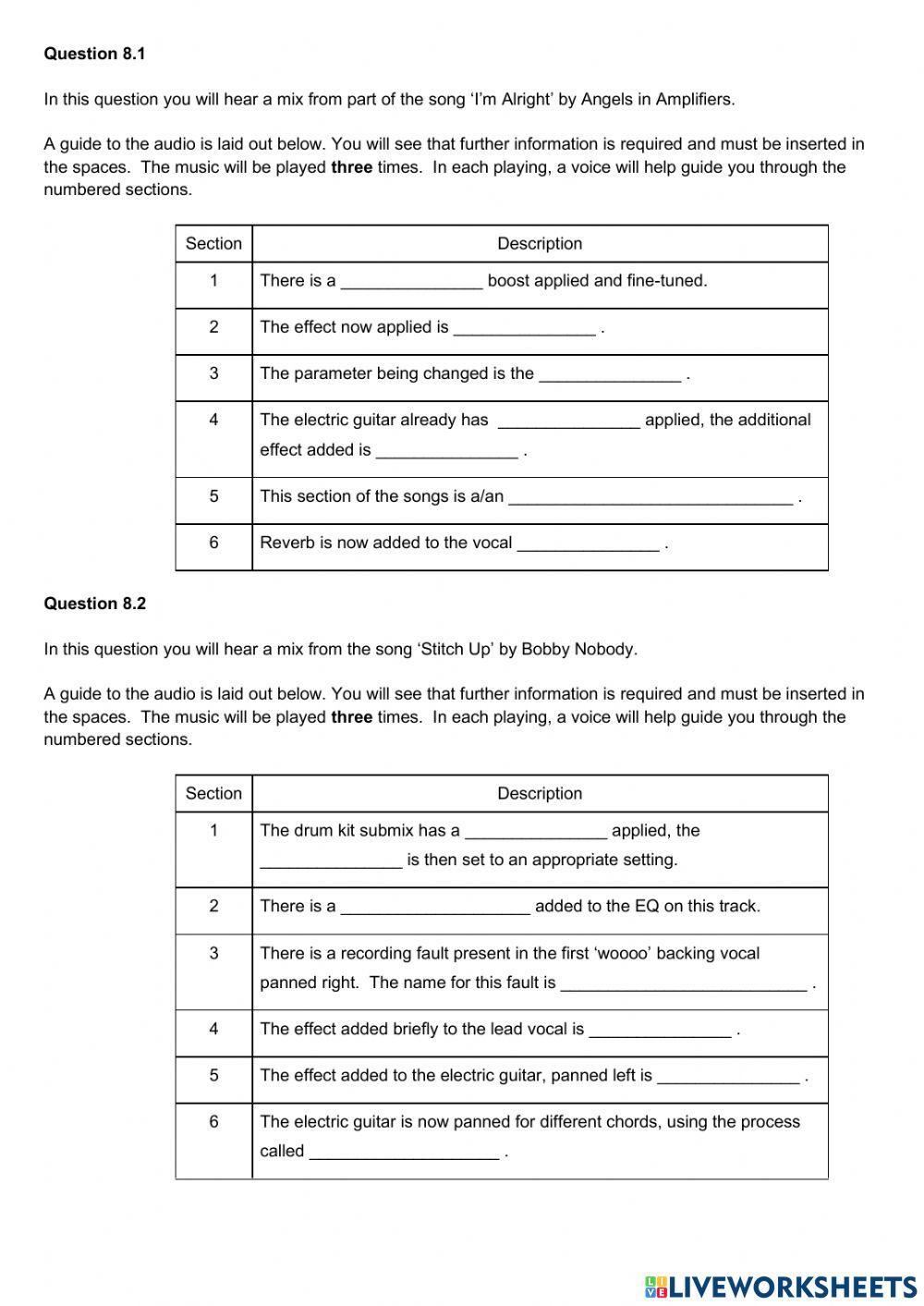 Higher Music Tech q6,8,9
