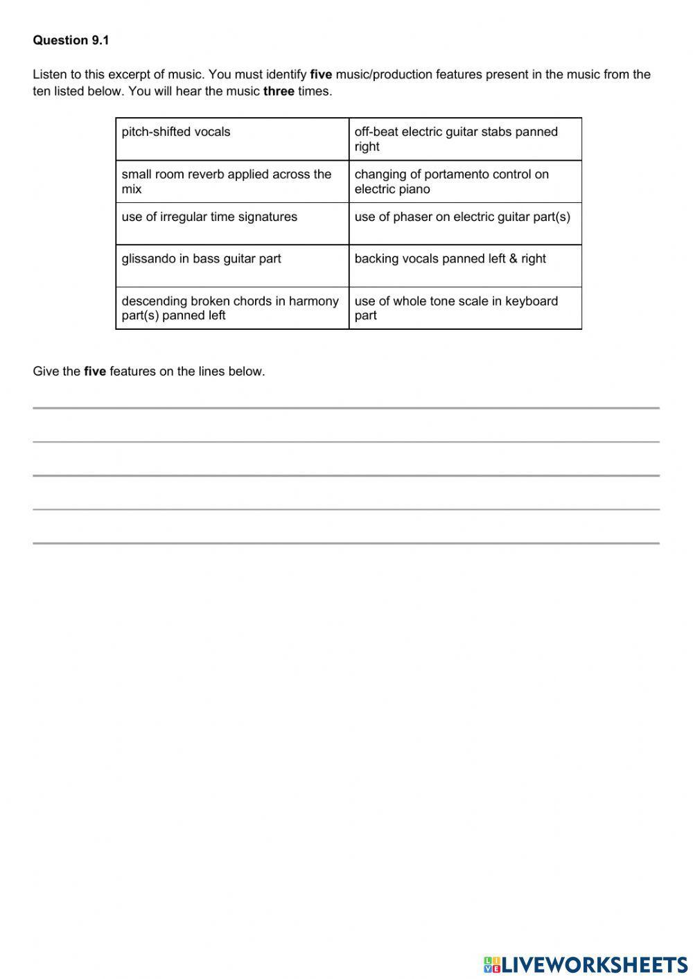 Higher Music Tech q6,8,9