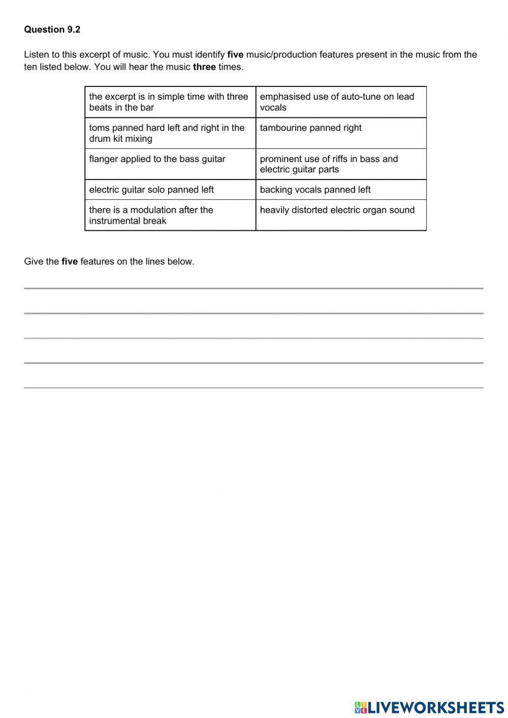 Higher Music Tech q6,8,9