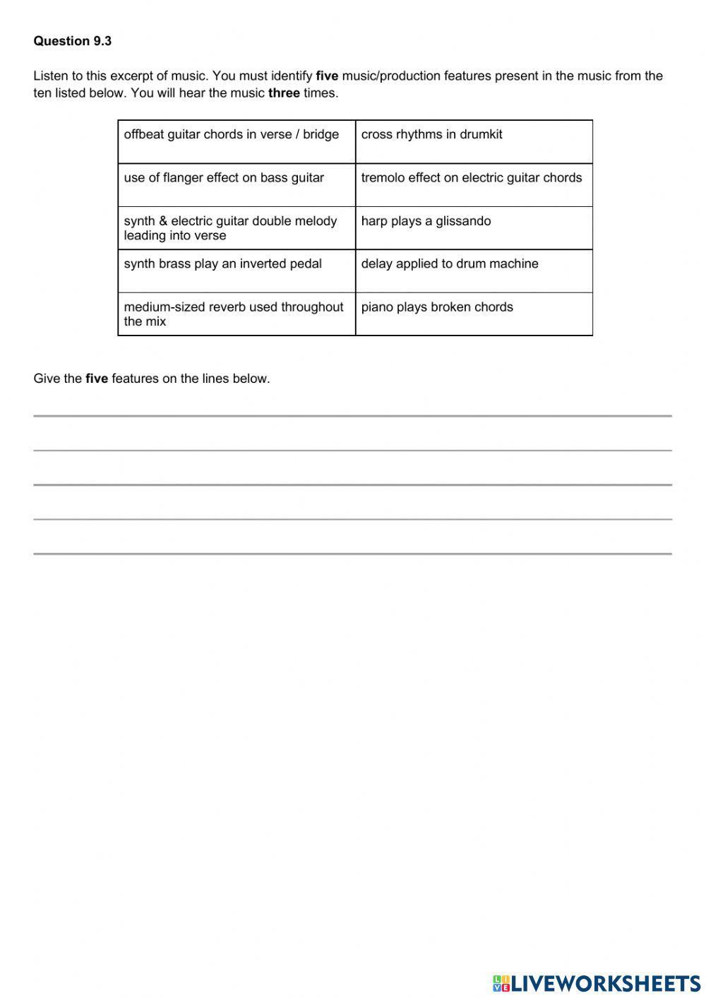 Higher Music Tech q6,8,9