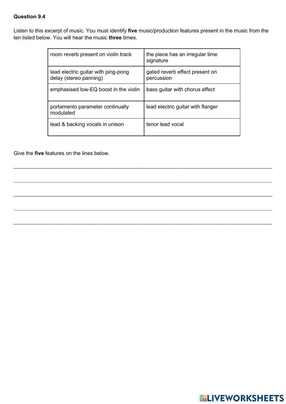 Higher Music Tech q6,8,9
