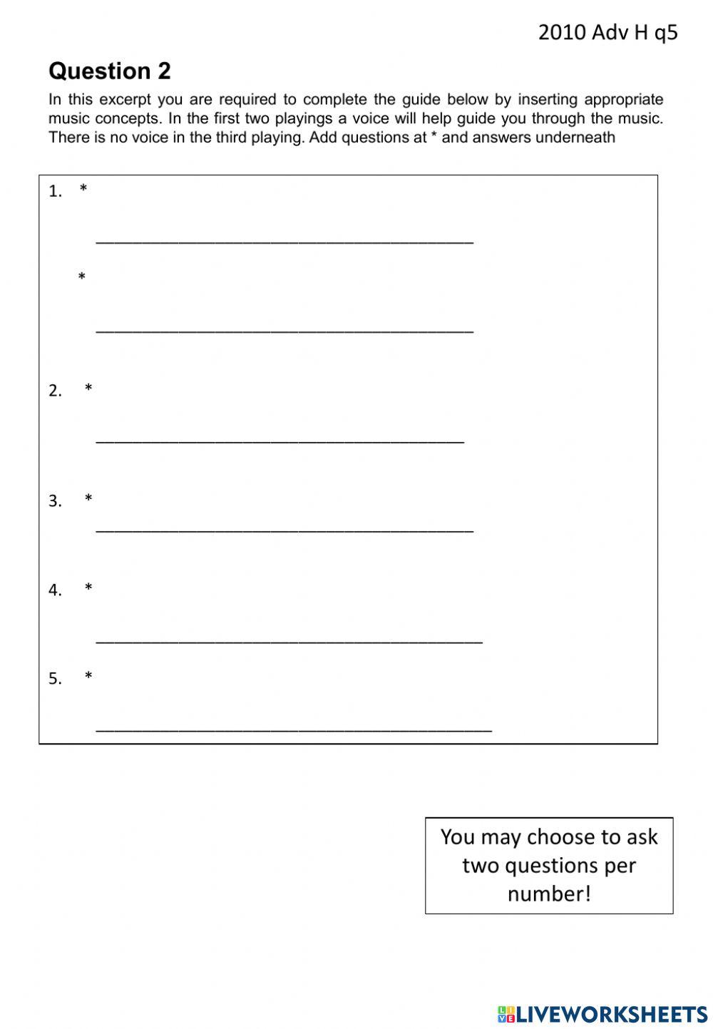 Adv Higher Music Reverse Paper 2