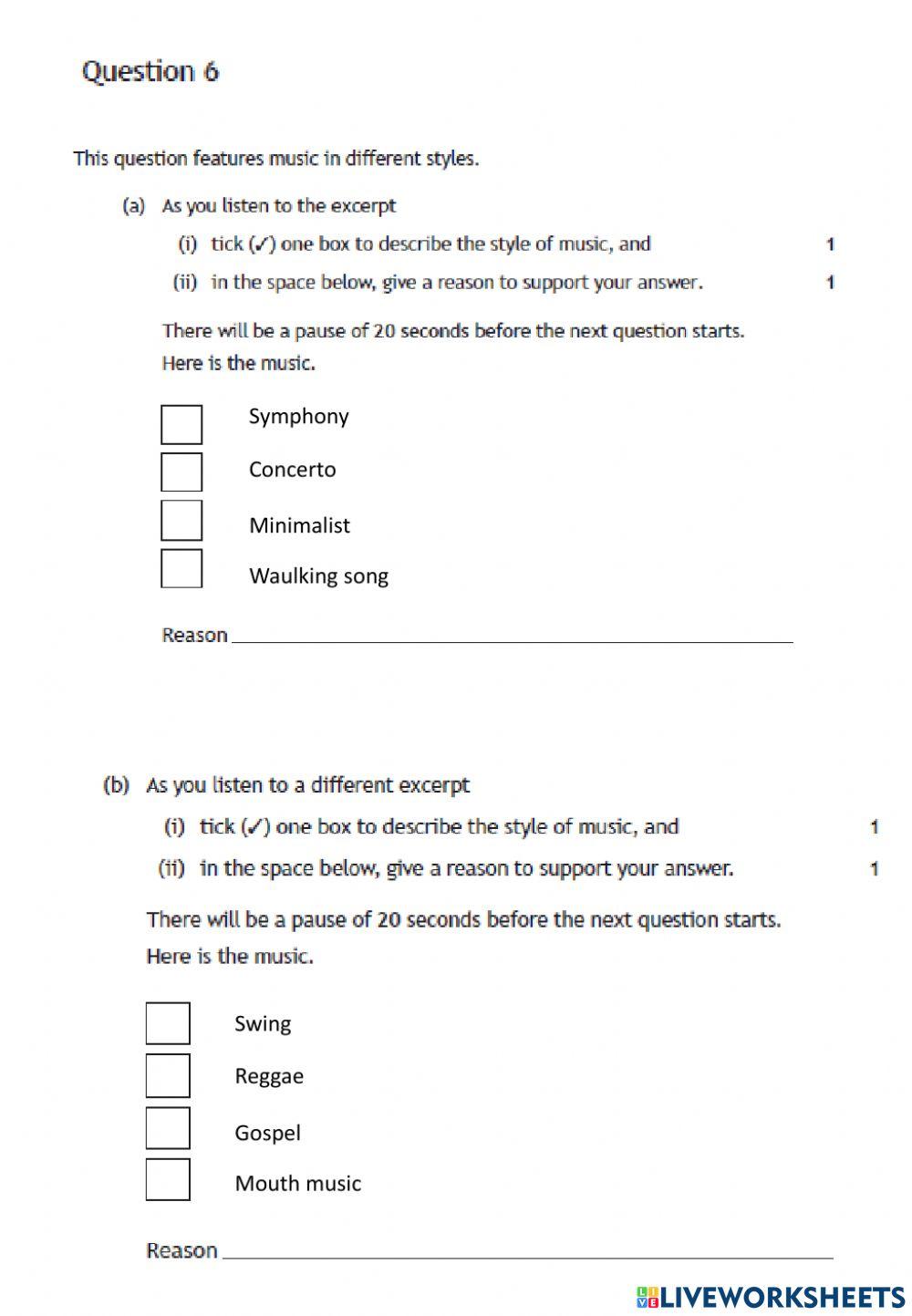 Nat 5 Music revision Paper 1