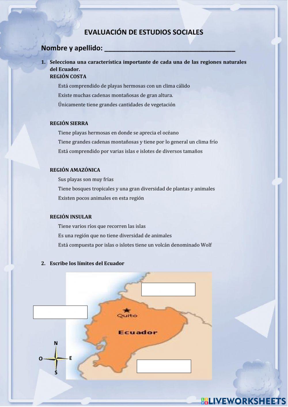 Evaluación estudios sociales
