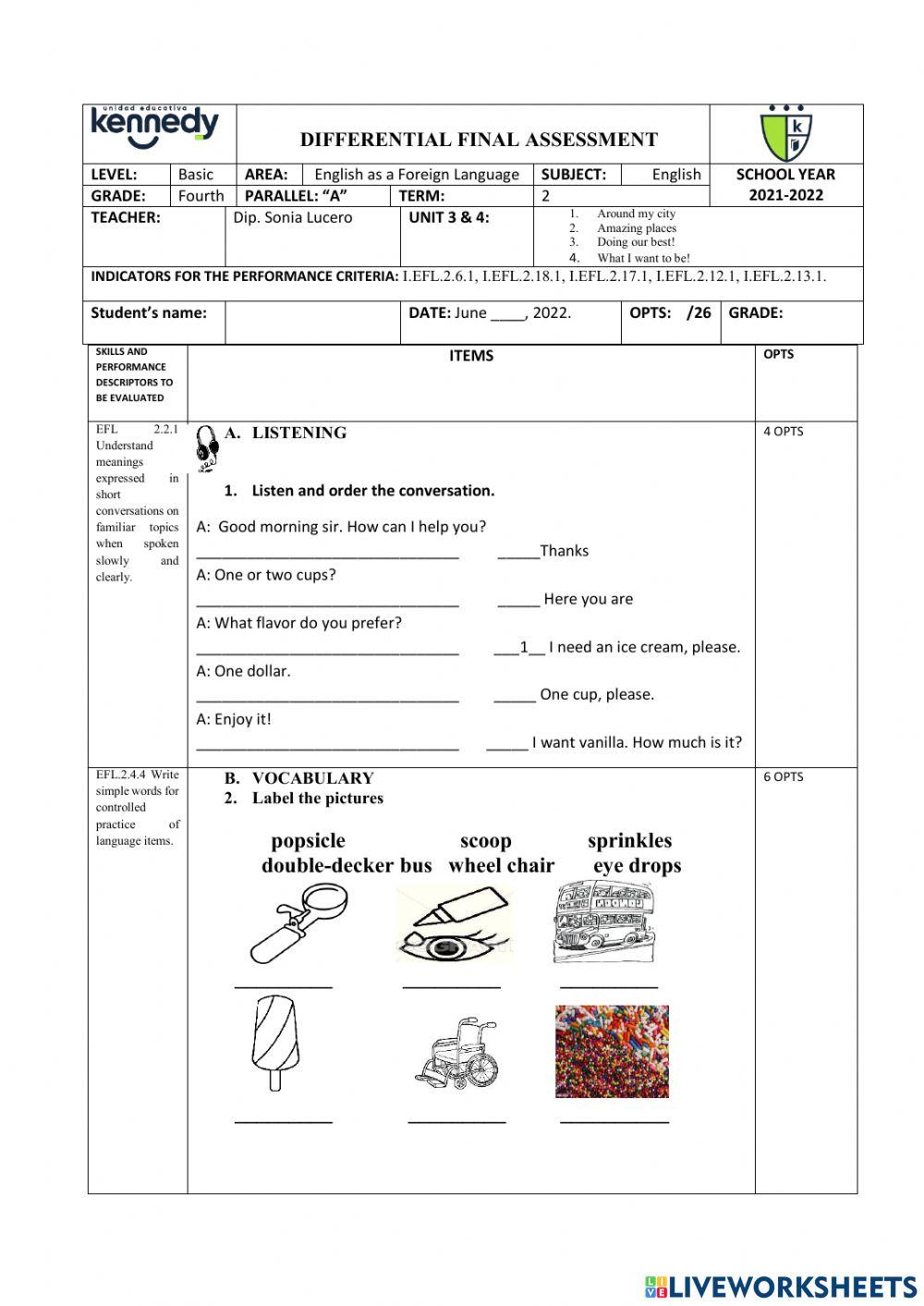 Differential Final Assessment 4EGB