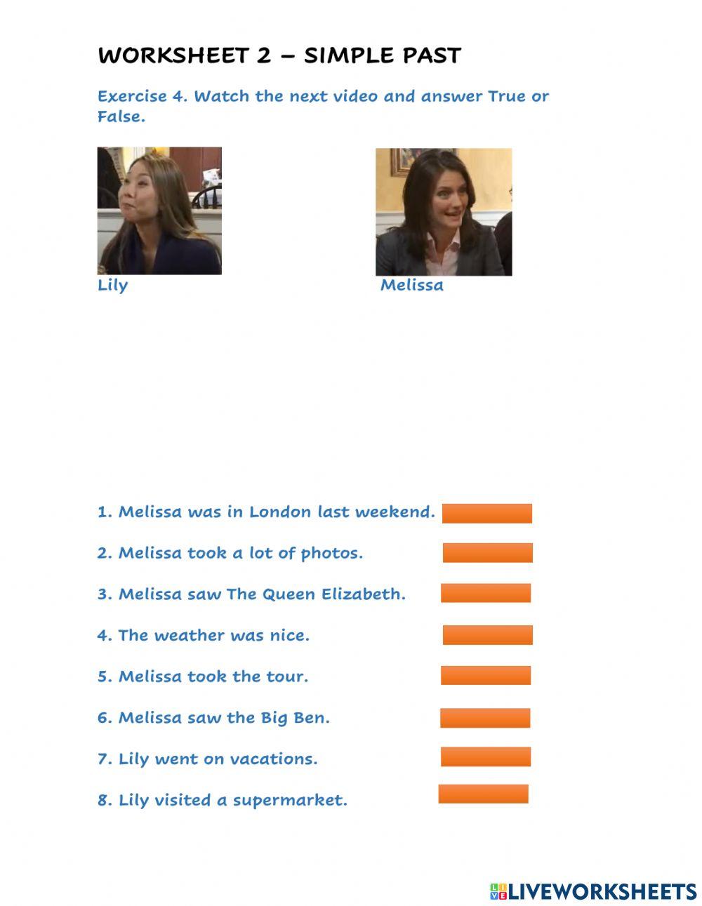 Vacation - simple past