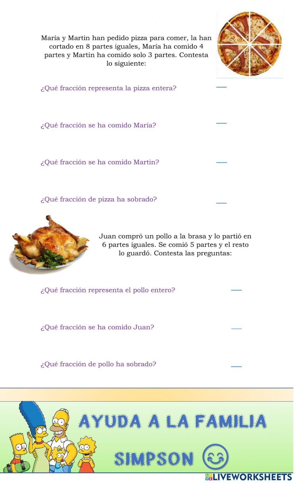 Fracciones como parte - todo