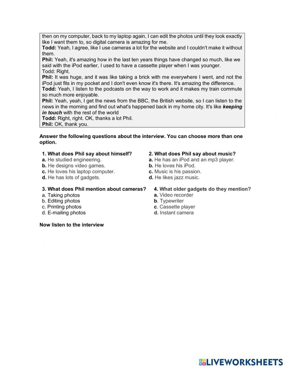 Reading and Listening