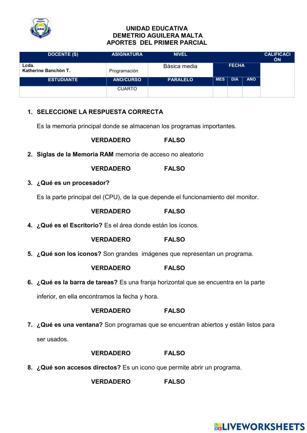 Partes internas del computador