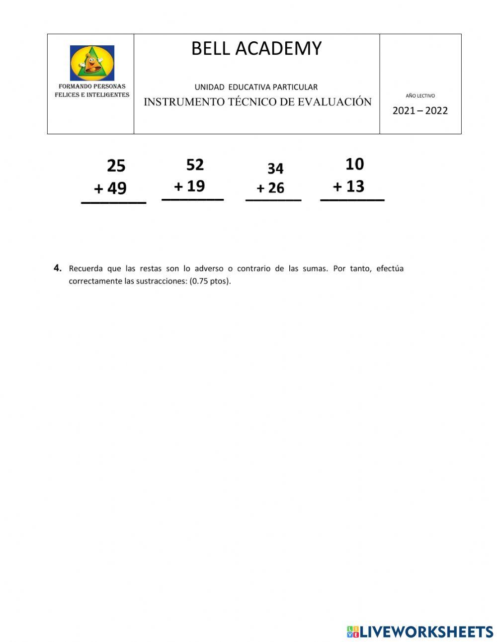 Evaluaciones Quimestrales.