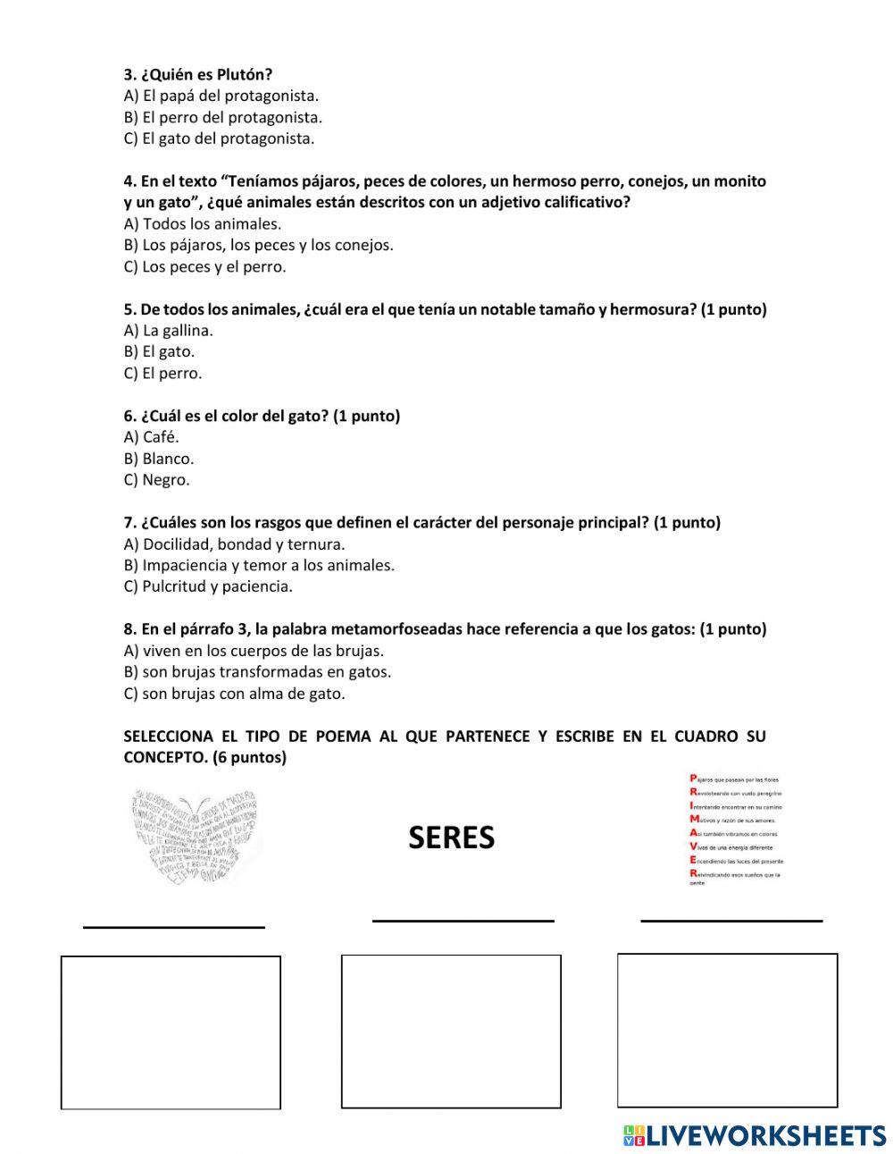 Examen Junio 2do Español Secundaria