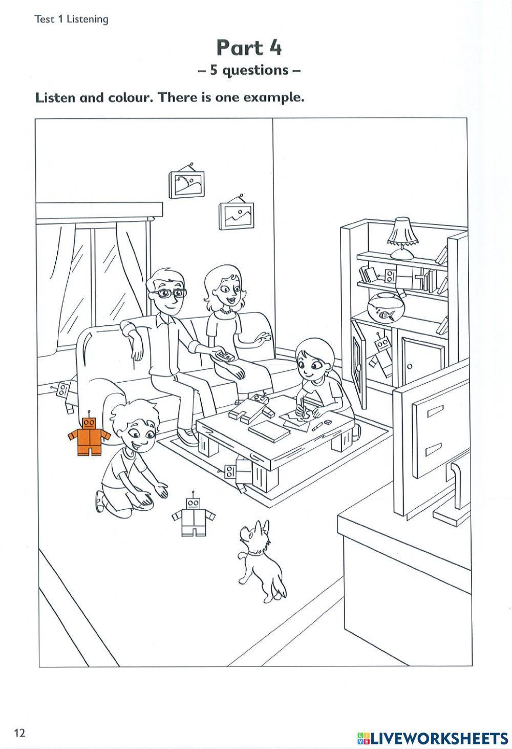 Pre starters test 1 Listening