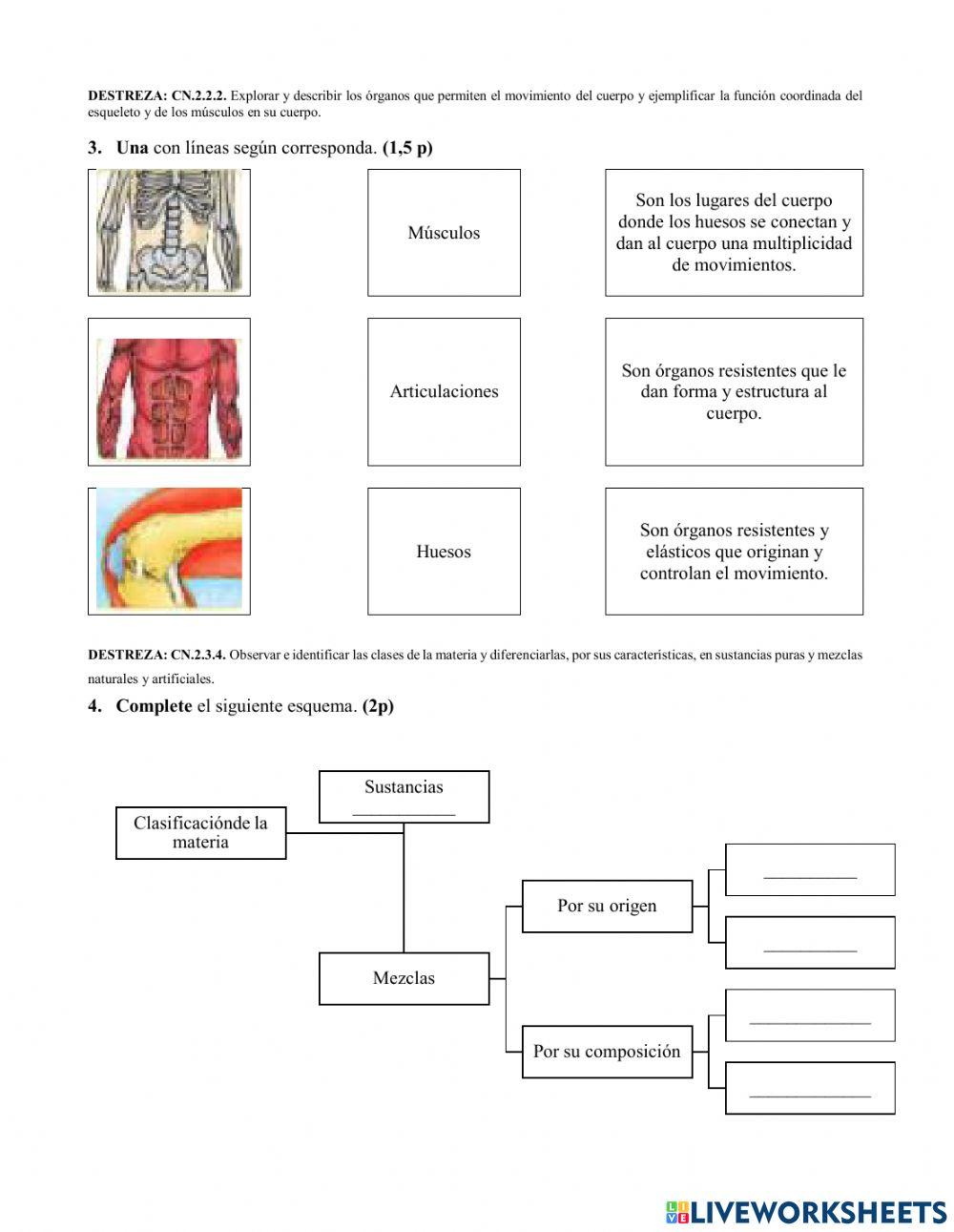 Evaluación de ciencias naturales
