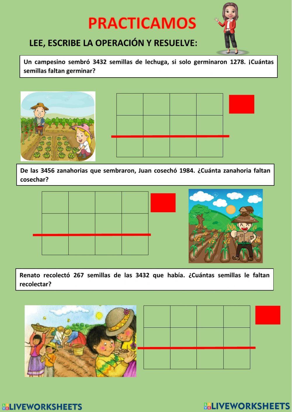 Problemas de sustracción
